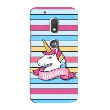Чехол для Мото G4 Плей - (Единорожки - Новинки) (AlphaPrint) (Unicorn)
