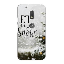 Новогодние, Праздничные Чехлы для Motorola MOTO G4 Play - 2024 год (Let it snow)