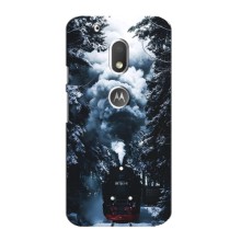 Новогодние, Праздничные Чехлы для Motorola MOTO G4 Play - 2024 год (Зимний поезд)