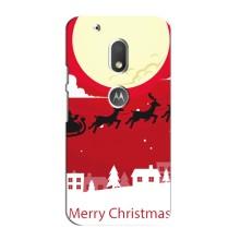 Рождественские Чехлы для Motorola MOTO G4 Play (VPrint) (Санта с оленями)