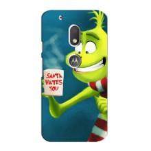 Рождественские Чехлы для Motorola MOTO G4 Play (VPrint) (Зеленый Гринч)