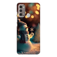 Чехлы на Новый Год Motorola MOTO G40 FUSION – Снеговик праздничный