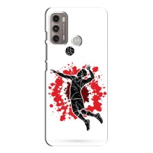 Чехлы с принтом Спортивная тематика для Motorola MOTO G40 FUSION – Волейболист