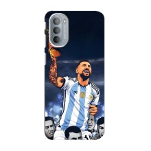 Чехлы для Motorola MOTO G41 (Leo чемпион) (AlphaPrint) (Месси с кубком)