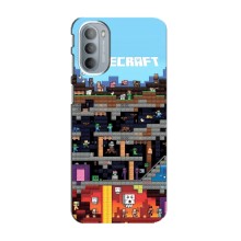 Чехол Майнкрафт на Motorola MOTO G41 (AlphaPrint) Minecraft (фон Minecraft)