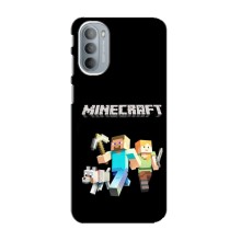 Чехол Майнкрафт на Motorola MOTO G41 (AlphaPrint) Minecraft (герои Minecraft)