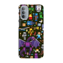 Чехол Майнкрафт на Motorola MOTO G41 (AlphaPrint) Minecraft (Коллаж Майнкрафт)