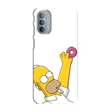 Чехол с Симпсонами для Motorola MOTO G41 (VPrint) (Гомер с пончиком)