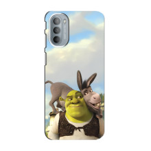 Чехол с мультфильмом Шрек на Motorola MOTO G41 – Шрек и осел