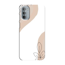 Силиконовый чехол с принтом в цветах на Motorola MOTO G41 – Нюдовый дизайн