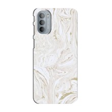 Мраморный чехол на Motorola MOTO G41 (VPrint) (Белый мрамор)