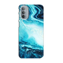 Мраморный чехол на Motorola MOTO G41 (VPrint) (Голубой мрамор)