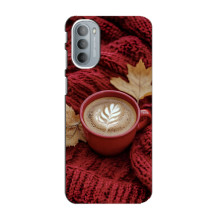 Чехол с уникальным дизайном «Осень с кофе» для Motorola MOTO G41 – Кофе на пледе