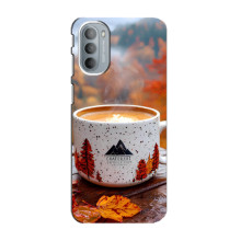 Чехол с уникальным дизайном «Осень с кофе» для Motorola MOTO G41 – Кофе на природе