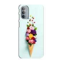 Чехлы с тематикой "ЦВЕТЫ" на Motorola MOTO G41 (Цветок-мороженное)