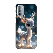 Яркий чехол для Motorola MOTO G41 с Зимними Оленятами – Блистающий оленёнок
