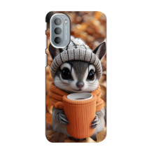 Печатный чехол «Зверята с кофе» для Motorola MOTO G41