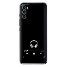 Чехол с картинками на черном фоне для Motorola MOTO G42 (Плеер)
