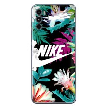 Силиконовый Чехол на Motorola MOTO G42 с картинкой Nike (Цветочный Nike)