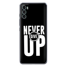 Силиконовый Чехол на Motorola MOTO G42 с картинкой Nike (Never Give UP)