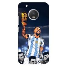 Чехлы для Motorola MOTO G5 Plus (Leo чемпион) (AlphaPrint) (Месси с кубком)