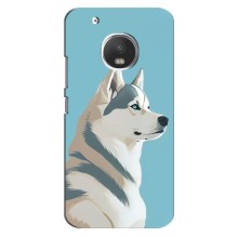 Чехол с Хаски для Motorola Moto G5 Plus - (AlphaPrint) (Хаски арт)