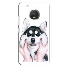 Чехол с Хаски для Motorola Moto G5 Plus - (AlphaPrint) (Хаски улыбака)