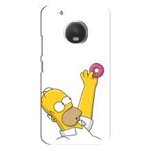 Чехол с Симпсонами для Motorola MOTO G5 Plus (VPrint) (Гомер с пончиком)