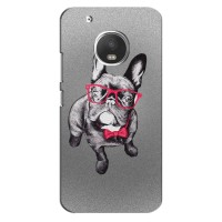 Чехол (ТПУ) Милые собачки для Motorola Moto G5 Plus (Бульдог в очках)