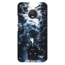 Новогодние, Праздничные Чехлы для Motorola MOTO G5 - 2024 год (Зимний поезд)