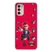 Бампер (ТПУ) с принтом Brawl Stars на Мото Г52 (Кольт на красном)