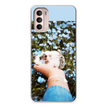 Чохли з зображенням різних тварин на Motorola MOTO G52 (Їжачок в руці)