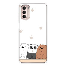 Чохли з зображенням різних тварин на Motorola MOTO G52 (Здивовані ведмедики)