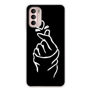 Чехлы (Знак сердечка) на Motorola MOTO G52 – Сердце на черном