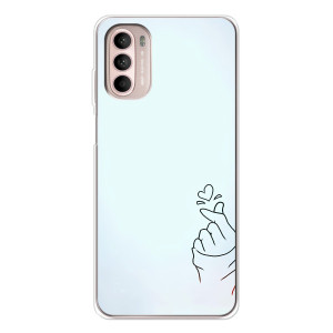 Чехлы (Знак сердечка) на Motorola MOTO G52 – Сердце на голубом