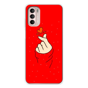 Чехлы (Знак сердечка) на Motorola MOTO G52 – Сердце на красном