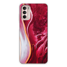 Чехол для Мото Джи 52 - с принтом (Дизайнерские) (AlphaPrint) (Мрамор красный)