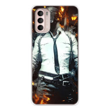 Силиконовый чехол с картинкой "Герой Pubg" на Motorola MOTO G52 (Man Пубг)