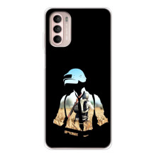 Силиконовый чехол с картинкой "Герой Pubg" на Motorola MOTO G52 (Пубг мен)