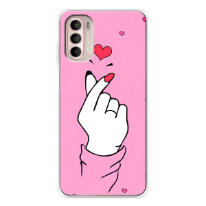 Чохол з принтом для Motorola MOTO G52 (AlphaPrint - Знак сердечка)