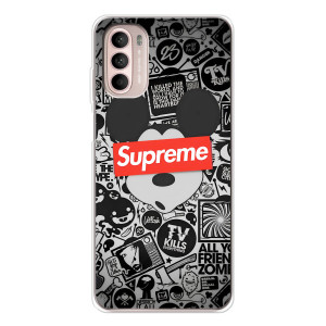 Чехол с Брендами одежды на Мото Г52 – Supreme Маус