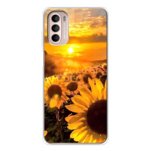 Чехол с Цветами для Motorola MOTO G52 (поле подсолнухов)