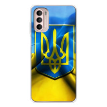 Чехол с картинкой (Патриотический ГЕРБ) на Motorola MOTO G52 – Герб и Флаг Украины