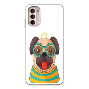 Бампер для Motorola MOTO G52 с картинкой "Песики" (Собака Король)