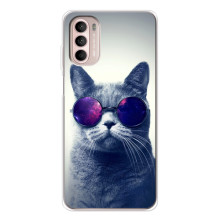 Чехол с принтом для Motorola MOTO G52 (AlphaPrint) Модные коты (Стильный кот)