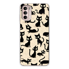Чохол з малюнком кіт на Motorola MOTO G52 (Чорні коти)