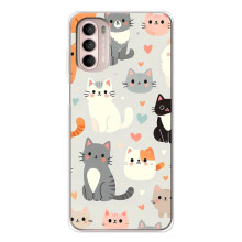 Чохол з малюнком кіт на Motorola MOTO G52 (Колаж котів)