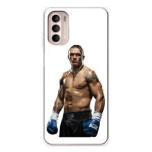 Чехол с картинкой Александр Усик для Motorola MOTO G52 – Усик на белом