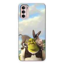 Чехол с мультфильмом Шрек на Motorola MOTO G52 – Шрек и осел