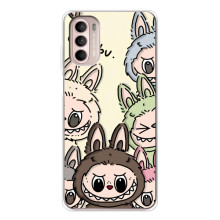 Чехол с Лабубу на Motorola MOTO G52 (Коллаж Лабубу)